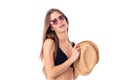 girl in sunglasses and straw