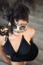 girl in venetian mask Royalty Free Stock Photo