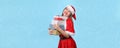 sexy girl wearing santa claus clothes Royalty Free Stock Photo