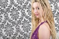 girl woman in lingerie with blonde dreadlocks Royalty Free Stock Photo