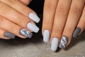 gray manicure