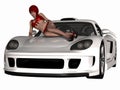 Grid Girl and Hot Car Royalty Free Stock Photo