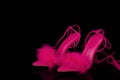 sexy, pink strappy high heel shoes  on a black background Royalty Free Stock Photo