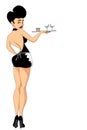 illustration waitress Royalty Free Stock Photo