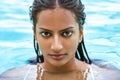 Indian Asian Woman Girl in Swimming Pool Royalty Free Stock Photo