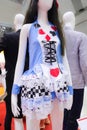 Sexy Japanese maid cosplay dress displayed on a lady mannequin. Cosplay is a popular sub-culture is Japan. Inspired by Alice`s adv Royalty Free Stock Photo