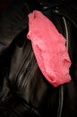 lace panties and leather jacket Royalty Free Stock Photo