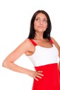 latin woman in short red hot dress Royalty Free Stock Photo