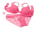 lingerie set with perfume and small rose flowers