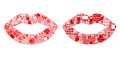 Sexy Lips Composition Icons for BigData