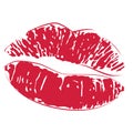 lipstick kiss print icon Royalty Free Stock Photo