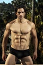 male fitness model outdoors Royalty Free Stock Photo