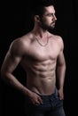 male posing shirtless