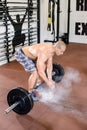 man is preparing to lift weights Royalty Free Stock Photo