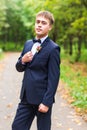 man in tuxedo and bow tie posing Royalty Free Stock Photo