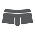 Sexy men underwear glyph icon, clothing and underpants, male underpants sign, vector graphics, a solid pattern on a Royalty Free Stock Photo