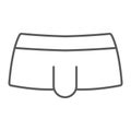 Sexy men underwear thin line icon, clothing and underpants, male underpants sign, vector graphics, a linear pattern on a Royalty Free Stock Photo