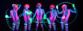 neon uv glow dancer with hulahoop Royalty Free Stock Photo