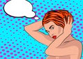 nude pop art girl in a shower Royalty Free Stock Photo