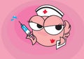 Pink Nurse Goldfish Cartoon Character