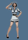 Sexy Pinup Sailor Woman Stance Pose