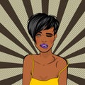 pop art pin up black chocolate dare girl Royalty Free Stock Photo