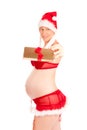 pregnant woman as Santa Claus