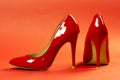 Red high heels shoes Royalty Free Stock Photo