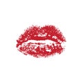 red lips imprint vector