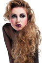 rocker girl wiht cool makeup Royalty Free Stock Photo