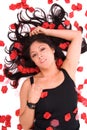 rose petal woman. Royalty Free Stock Photo