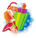 Santa girl Royalty Free Stock Photo