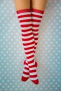 Santa woman legs Royalty Free Stock Photo