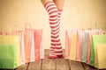 Santa woman legs Royalty Free Stock Photo