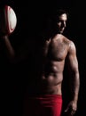 topless rugby man portrait Royalty Free Stock Photo