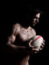 topless rugby man portrait