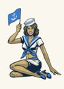 Sexy Vintage Sailor Pin Up girl