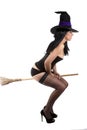 witch flying on her broomstick.