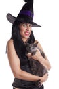 witch and her cat.