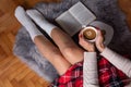 Cozy Winter Evenings: Embracing Warmth and Relaxation at Home Royalty Free Stock Photo