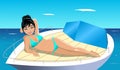 Woman in Bikini on Yacht Royalty Free Stock Photo