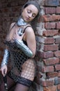 woman in chain mail