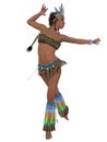 Sexy woman dance in a native american costume Royalty Free Stock Photo