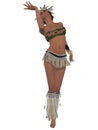 Sexy woman dance in a native american costume Royalty Free Stock Photo
