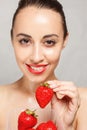 Woman Eating Strawberry Royalty Free Stock Photo