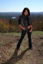 Woman In Fall fashion Outdoors