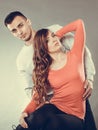 woman and handsome man. Sensual couple. Royalty Free Stock Photo