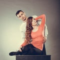 woman and handsome man. Sensual couple. Royalty Free Stock Photo