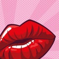 woman lips pop art style