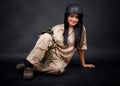 woman in military outfit